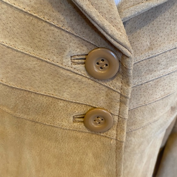 Leather suede blazer style jacket - Picture 2 of 7